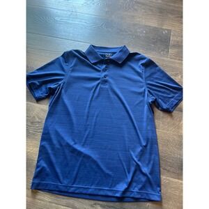 Croft & Barrow Mens Quick Dry Polo Shirt Blue Space Dye Short Sleeve Medium